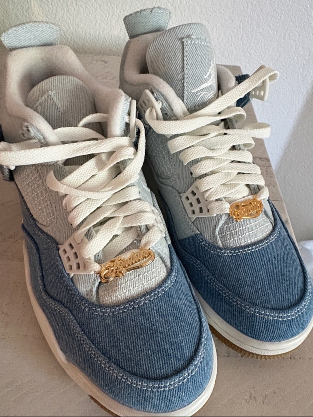 Jordan Women’s Sneakers in Light Blue Denim and Cream